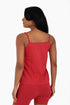 Cotton jersey tank top with adjustable thin straps